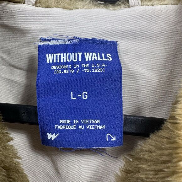 Without Walls Men's Large Hipster Striped Mushroom Sherpa Vest Urban Outfitters - Picture 5 of 16